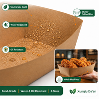Barquettes alimentaires jetables en papier kraft biodégradable, format bateau, 4,1x2,8 pouces, écologiques, pour frites, nachos, accompagnements et plats à emporter, en vrac