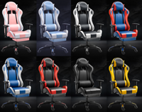 Chaise d'ordinateur de jeu inclinable avec tête amovible et oreiller lombaire, offre spéciale