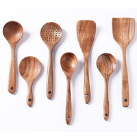 Ustensiles de cuisine en bois d'acacia, cuillères en bois inclinées pour la cuisine, spatule et cuillère en bois naturel