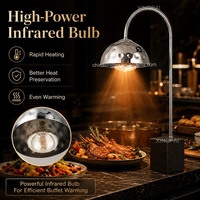XINGPAI Hôtel Argent Martelé Réchauffeur de Nourriture Lampe Moderne Éclairage Alimentaire Unique 150 Watt Réchauffeur de Nourriture Lampe pour la Restauration