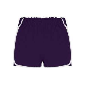 Shorts en tricot pour femmes avec cordon de serrage à la taille, mélange de polyester et de coton, coupe décontractée, pour la détente, la gym et le fitness. - Product Image 1