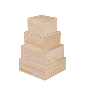 Caja de Madera Maciza Cuadrada de Pino Apilable para Regalos, Manualidades, Recuerdos de Boda, Dulces y Embalaje - Product Image 5