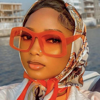 Lunettes de soleil géométriques carrées surdimensionnées tendance pour femmes et hommes, monture épaisse en acétate, verres dégradés multicolores, vente en gros