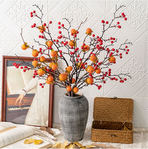 Imitazione frutta Mini cachi verde pianta soggiorno ornamenti decorazione cachi albero di cachi produttore all'ingrosso cachi - Product Image 1