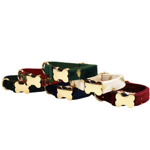 <span class=keywords><strong>Collar</strong></span> para Perro o Gato con Hebilla de Hueso, Serie de Tela Estampada a Cuadros, Suministros para Mascotas, Anillo para el Cuello, Nuevo Estilo, Grabado Personalizado - Product Image 4