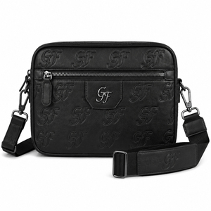 Bolsos Cruzados de Cuero PU Grabado para Hombre, Diseño OEM/ODM, Bolsa de Mensajero Personalizada con Cierre de Cremallera para Viajes de Ocio - Product Image 1