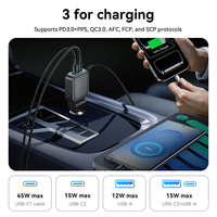 Chargeur de voiture Hoco Z67 Triunfar PD 60W 1C1A + Type-C avec câble télescopique