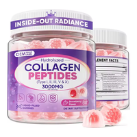 Gummies de collagène OEM, peptides de collagène hydrolysés avec mélange d'antioxydants et enzymes digestives pour les cheveux, la peau et les ongles