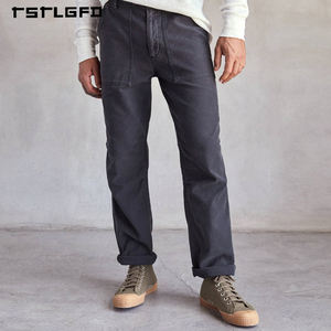 Pantalones Cargo de Lona Casuales para Hombre de Alta Calidad, al por Mayor, Lisos, Personalizables, Reciclados, con Botones - Product Image 4