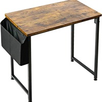 Bureau d'étude en bois simple personnalisé pour le bureau à domicile, table d'ordinateur portable avec sac de rangement