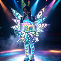 Costume de papillon LED, tenue de fée lumineuse pour spectacle sur scène, défilé de carnaval, soirée en boîte de nuit, événement, performance, décoration