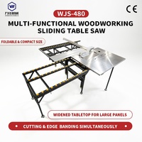 Scie à table coulissante multifonctionnelle WANJIA WJS480 avec plateau en acier inoxydable pour le traitement de grands panneaux, utilisation en atelier de menuiserie, CE