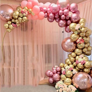 Balloons Arch Balloon 134pcs Chrome Gold Rose Pastel Baby Pink Balloons Garland Arch Kit 4D Rose Balloon For Birthday Wedding Baby Shower Party Decor