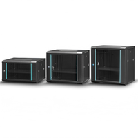 Support de rack en gros Armoire réseau murale de 19 pouces 4U 6U 9U 12U 15U Centre de données Salle de serveurs Ventilateur PDU Porte vitrée Porte grillagée