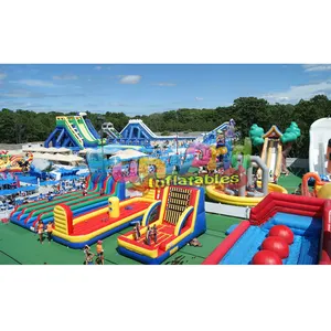 वाणिज्यिक उपयोग के लिए सस्ते इनडोर मज़ा शहर खेल का मैदान inflatable मनोरंजन पार्क बच्चे Inflatable भूलभुलैया खेल खेल बड़े महल