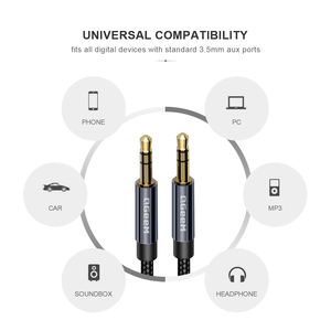 Cable AUX QGEEM para Auto, Cable de Audio Estéreo Macho a Macho para <span class=keywords><strong>iPhone</strong></span>, Conector de 3.5mm a 3.5mm, Cable AUX para Auto para Auriculares, Altavoces <span class=keywords><strong>Beats</strong></span> - Product Image 6