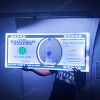 Présentateur d'affichage de bouteille en forme de dollar Glorifier de bouteille de LED écologique VIP pour la publicité pour des événements et des barres de nuit