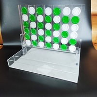 Jeu Connect 4 en acrylique Judaica recyclable et écologique avec tuiles blanches et vertes