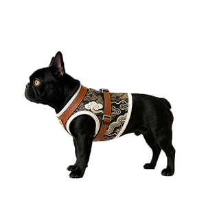 רתמות עור פרימיום לחיות מחמד עם לוגו בהתאמה אישית, רתמת כלבים טקטית מתכווננת עם עבודת רקמה - Product Image 6