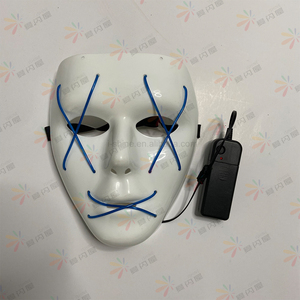 Venta caliente Anonymous <span class=keywords><strong>Guy</strong></span> Fawkes Máscara de PVC Hacker Fiesta de Halloween Estilo de terror con EL Wire para eventos temáticos de vacaciones Fiestas LED - Product Image 6