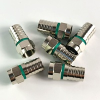Connecteur à sertir de type F RG6, adaptateur coaxial en laiton nickelé pour RF, CATV, satellite, haut débit et CCTV