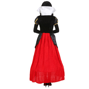 Ecoparty Halloween Femmes Alice Reine Rouge Costume Mal Méchant Reine de Coeur Fête Cosplay Tenue Uniforme avec Jupon - Product Image 5