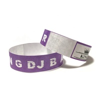 Pulsera de código QR personalizada para fiesta, banda de papel desechable con billete de identificación, barata