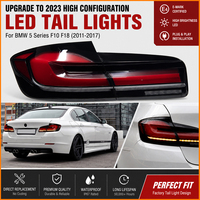 Para BMW Serie 5 F10 F18 2011-2017, Actualización 2023, Estilo G30, Conjunto de Luces Traseras LED Secuenciales Dinámicas de Color Negro Ahumado