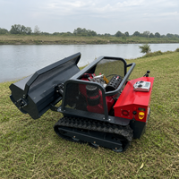 Tondeuse à chenilles télécommandée avec plateau de coupe de 20-380 mm, levage automatique, moteur diesel auto-chargeant pour la coupe sur talus raides