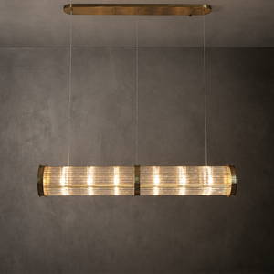 Elegant Linear Glass Rod Pendant <b>Light</b> <b>With</b> Adjustable <b>Wires</b> For High Ceilings - Product Image 2