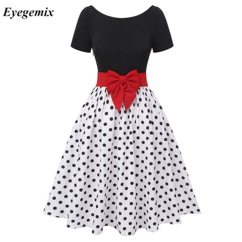 white christmas dresses Retro Stage 60s Colorblock Sleeveless Shift Dress Gogo Girl Dress Orange&White main image 0
