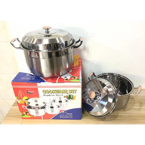 ステンレス鋼スープ調理器具セットストックポット丸い調理鍋蓋付きスープ鍋セット - Product Image 3