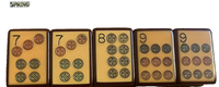 Juego de Mahjong Americano Retro con Bordes Rojos, Fichas Acrílicas Amarillas, 160 Fichas Geisha Joker para Diversión Familiar y Clubes