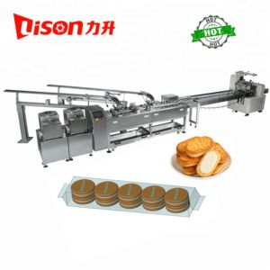 Complete Fully Automatic Durable Two Lane Small Cream Filling Biscuit <strong>Making</strong> <strong>Machine</strong> For Sandwich Biscuit With Cookies - Product Image 5