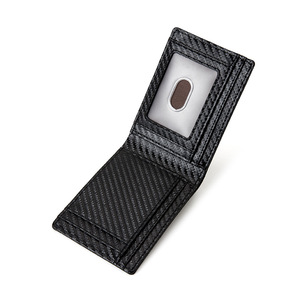 Carbon Fiber Texture Leather Money Clip Wallet with Airtag <b>Holder</b> Slim Minimalist RFID Blocking Bifold <b>Card</b> <b>Holder</b> for Travel - Product Image 2