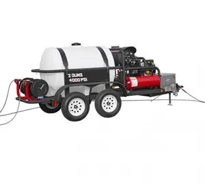 Hot Water Commercial Pressure Washer Trailer 4000 PSI,with two gun
