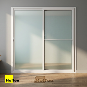 ประตูบานเลื่อนคู่ Hoffen Pro ขนาด 200x205x9 ซม. สีขาว UPVC กระจกนิรภัยสองชั้น กันเสียง กันน้ำ สำหรับห้องเก็บไวน์/ห้างสรรพสินค้า - Product Image 2