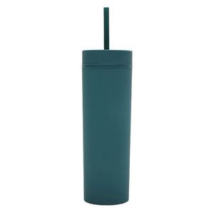 <b>Plastic</b> 16 Oz Skinny Tumbler Water <b>Cup</b> With Straw Double Wall and Lids - Product Image 4