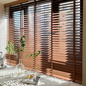 Anyhoo, persianas ligeras de madera para jardín de estilo romano, <span class=keywords><strong>acabado</strong></span> Natural para una elegancia integrada al aire libre - Product Image 1