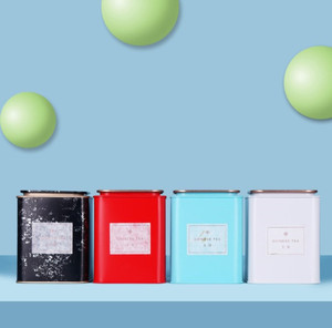 Factory airtight coffee spice tea matcha powder metal canister tea packaging stackable black metal tin box