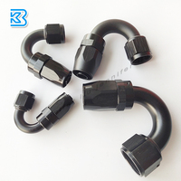 Adaptor Aluminium Betina Swivle-seal 0 45 90 180 Derajat, Fitting Ujung Selang untuk Selang Baja Anti Karat Terjalin
