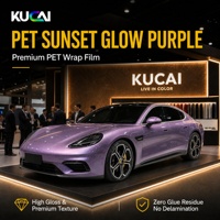 Film adhésif pour voiture en vinyle PVC ultra brillant, sans bulles d'air, haute élasticité, couleur violet coucher de soleil, vente en gros d'usine, rouleau de film autocollant pour carrosserie de voiture