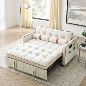 Sofá Cama de Tela de Estilo Italiano Moderno, Plegable, de Esquina Recta, Mueble de Doble Uso para Apartamentos Pequeños, Sala de Estar y Hogar - Product Image 6