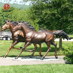 Statue de cheval de guerre en Bronze debout grandeur nature, décoration de jardin d'extérieur - Product Image 3