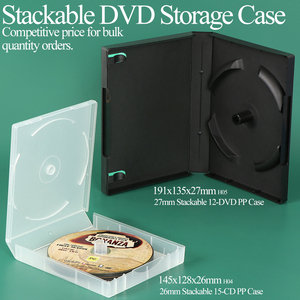 SUNSHING Usine En Gros Noir 1 Disque Empilable DVD Cas Blanc CD Poly Empilable Carré Boîte Clair Empilage Hub Blu ray Cas - Product Image 1