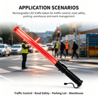 Bâton lumineux LED rechargeable en plastique pour la circulation, protection IP65, design léger et portable pour les zones de construction et le trafic extérieur