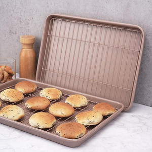 Teglia <span class=keywords><strong>Rettangolare</strong></span> Antiaderente in Acciaio al Carbonio MIXWARES con Griglia per Torte, Pizza, Biscotti - Product Image 2