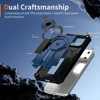 Coque de téléphone antichoc anti-stress avec support rotatif et béquille pour iPhone 17 Pro Max 16e 15 Plus 14 13 Pro 12 11