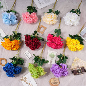 Bouquet de roses artificielles en soie à 7 têtes, grand format, à prix abordable, pour mariages, fêtes et décoration intérieure - Product Image 2