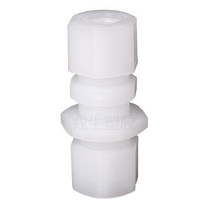 Connecteur de cloisonnement en PVDF résistant à la corrosion, raccord à compression JA, norme métrique et impériale, colliers de serrage pour tuyau traversant le mur en PP - Product Image 1